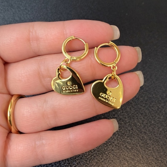 Yellow gold upcycled earrings - Picture 2 of 2